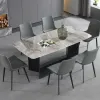Легкая роскошная рок -рок -плита столовая 10 человек итальянская мраморная кухонная таблица 1,6 м для большой квартиры в высоком качестве