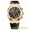 Zwitserse AP pols horloge Royal Oak Series 26240or Rose Gold Black Belt Mens Fashion Plave Business Sports Back Transparant Mechanical Watch