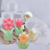 3D Flower Candle Silicone Stampo Creative Tulpaser Candele aromaterapiche fatte a mano Morde che producono utensile in resina in resina stampo decorazione per la casa