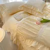 Bedding Sets Lady Style 2024 Cotton Four Piece Set Girl Heart Series Korean Princess Bed Skirt Home Textiles