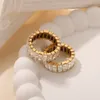 2024 Новый Light Light Luxury Style Fashion Permonized Gold Pull Pull Circon Design Design Ring и кольцо для женщин