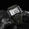 SYNOKE New For Men Sports Electronic Watch Waterproof Night Glow Large Screen Square Student Watch Outdoor Running Camping