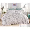 Ensemble de literie Top Garden Flower Imprimé King Size Duvet Er Er Feuille princesse Linette Queen Couette 221129 Drop Livraison Dhzsd