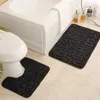 Bath Mats Inyahome Bathroom Rugs Sets 2 Piece Absorbent Contour For Toilet Non Slip Dry Fast Floor Mat U Shape Black