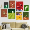 スポーツミニマリストのキャンバスペインティングテニスプレーヤーポスターとプリントリビングルームのモダンな壁アート写真