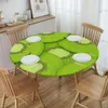 Table Cloth Modern Round Cover Stretch Tablecloths Kiwi Slices With Fruit Pieces Home Decorative