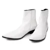 ブーツメンズ本物の革の靴ファッションヘビパターントーブーツデザイナーブラックホワイトアンクルブーツ46