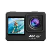 Telecamera fotocamera 4k60fps con touchscreen, stabilizzazione EIS, angolo ultra largo a 170 °, fotocamera subacquea impermeabile da 30 metri