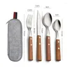 Dinnerware Sets 304 Stainless Steel Portable Tableware With Box Knife Fork And Spoon Travel Camping High Quality