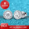 Brincos de garanhão drring 18k 0,5ct 0,3ct Todos os brindes de moissanita para mulheres brilhantes de laboratório de diamante de diamante de diamante cortado incolor de diamante 925 prata