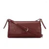 Bag Crocodile Pattern Ladies Shoulder Classic Wine Red Messenger for Women Brand Retro Design 2024