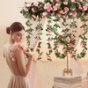 Dekorativa blommor Artificial Rose Ivy Vine Real Touch Silk Flower String Hem Hanging Garland Party Wedding Decor