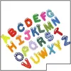 Магниты холодильника Дети детские деревянные алфавитные буквы Cartoon Образовательное обучение изучение игрушки Uni Подарок доставка Домашний сад XC DH0J8