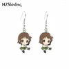 Dangle Earrings Cartoon Anime Working!! Pattern Acrylic Hook Drop Resin Epoxy Fashion Jewelry