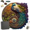 PEACOCK TRÅ TRÄGSAW PUBLE PULUSS TOY FÖR VÄLVER KIRNAR JULVÄNDER DIY Hantverk Animal Jigsaw Puzzle Brain Trainer Games