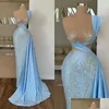 Robes sexy urbaines Party Blue Prom Y One SHODER SQUINS APPLIQUES PLAIES ROBES DE SOIRIT