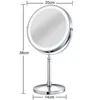 Miroir de maquillage en or de 8 pouces avec USB Light Chargement 10x Miroir de vanité d'agrandissement Miroir cosmétique debout Ajustement Réglable 240326