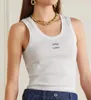 2023新しい女性のニットベストデザイナー刺繍のノースリーブ通気性ニットプルオーバー女性スポーツトップス高品質