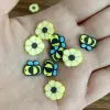 100g Yellow Flower Bee Slices Polymer Clay Sprinkles for Slime Ferming DIY Nail Arts Decoration Scrapbook Craft Phone Decor