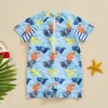 0-3Y ragazzi Summer Sestate Swimwear Dinosaur Stampa a maniche corta con cerniera con cerniera abita da bagno per bambini da bagno per bambini