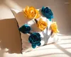 Kussen ins 3d decoratieve romantische stereo bloemboomkap borduurwerk massief vierkante kussensloop voor bank slaapkamerauto
