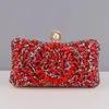 Full Diamonds Evening Bags Acrylic Flower Rhinestones Clutch Bags Metal Pearl Luxury Prom Wedding Dinner Handbags 240329