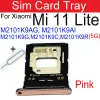 Bandeja de cartão sim para xiaomi mi 11 lite (juventude) 4g 5g Sim bandeja de cartão híbrido Hybrid Dual SIM Card Reader AdapterRepair Peças