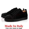 Fabriqué en Italie Red Bottoms Chaussures décontractées plate-forme de luxe Designer Paris baskets Vintage Men Femmes Spikes Logles de fond de marque en cuir bas avec Taille 47