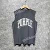 Fashion Purple Shirt Man Sleeveless T Shirts Summer Mens Tank Tops Designer Letters Printed Tees Sexy Breathable Vest