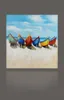 Pintura a óleo de barcos coloridos abstratos pintados à mão na tela do mar Seascape Big Size Modern Wall Pictures para o quarto decoração de casa UNFRAME4196183