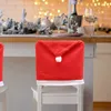 Chair Covers Christmas Hat Cover 6-Piece Decoration Back Red Santa Slipcovers For Restaurant