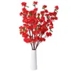 Flores decorativas 5pcs pêssego ramifica ramificação