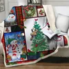 Blankets Snowman 3D Plush Fleece Throw Merry Christmas Tree Blanket Soft Quilts Bedding Home Office Washable Kids Sherpa