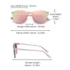 Jim Trendy Rimless Gafas de sol reflejadas de sol de sol reflectantes para mujeres UV400 240327