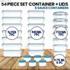 Matburkar Canisters Shazo Hue Set 54 Pack Food Storae Containers med Airtiht lock 27 containrar+27 lock L49