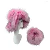 Bérets 5pcs Baquets HACS Sacs Set Womens 2024 Unisexe en peluche Capuche chaude et en vrac en vrac