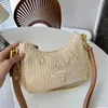 Vrouw Hobo Casual Tote Handtas Designer Crossbody Baguettes Tassen Summer Beach Vacation Chain Schouder Lady Travel Straw Bag Snapshot