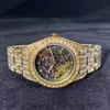 Full Diamond Watch High-End Full Square Luminous Hollow Mechanical Mens Famous Identical Simulation