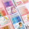 Kawaii Morandi Grey Stifte Set Multi -Farbe -Gel -Tinte Stifte Vintage Marker Liner Kugelschule Stellverpackung Schreibwaren Geschenkstift