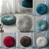 Pillow Nordic Style Velvet Pleated Pouf Round Solid Color Throw Home Decor Sofa Bay Window Floor Seat