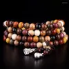 Brin 108pcs Variété de bois de santal Tibétain Bouddhiste Perles Bracelets Bouddha Mala Rosaire Bracelet Bracelet en bois en bois