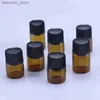 Gıda Kavanozları Canisters 100pcs 1ml/2ml/3ml/5ml Boş Amber Lass Esansiyel Yağ Şişesi İnce Lass Küçük Amber Dram Parfüm Yağı Şişeler Örnek Test Şişesi L49