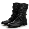 Quality High Rock 5 Leather Punk Biker Black Shoes Mens Womens Tall Boots Size 38--48 240407 979