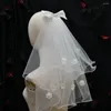 Clip per capelli Flower Velo da sposa nuda nucleo di garza perla garza doppio strato sposare accessori per spose