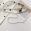 Riemen nieuwe aankomst elegante vrouwen parel riemen taille riem vrouwelijke meisjes jurk kristallen band parel trouwketen riemen ontwerper taillbandl240409