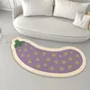 Carpets Arc-shaped Bathroom Mat Non-slip Bath Mats Banana Eggplant Shaped Tub Rug Quick-drying Absorbent Floor Shower Room Doormat