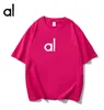 AL-199 Women Yoga Outfit Perfectly Oversized T Shirts Short Sleeves Crop Top Fitness Workout Crew Neck Blouse Gym Ladies Loose T-shirts