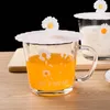 Weingläser süßer Cartoonglas Milchsaftbecher mit Griff Haushaltswasser Daisy Erdbeer Frühstück Haferflocken