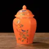 Céramic Ginger Jar Chinese Vintage Style Cadeau décoratif Chinoiserie Vase pour comptoir Office Party Home Decor Storage