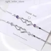 Bangle Jewelrytop 925 Sterling Silver Classic Crystal Heart Armband Womens Fashion Party Wedding Jewelry Gift Charm YQ240409